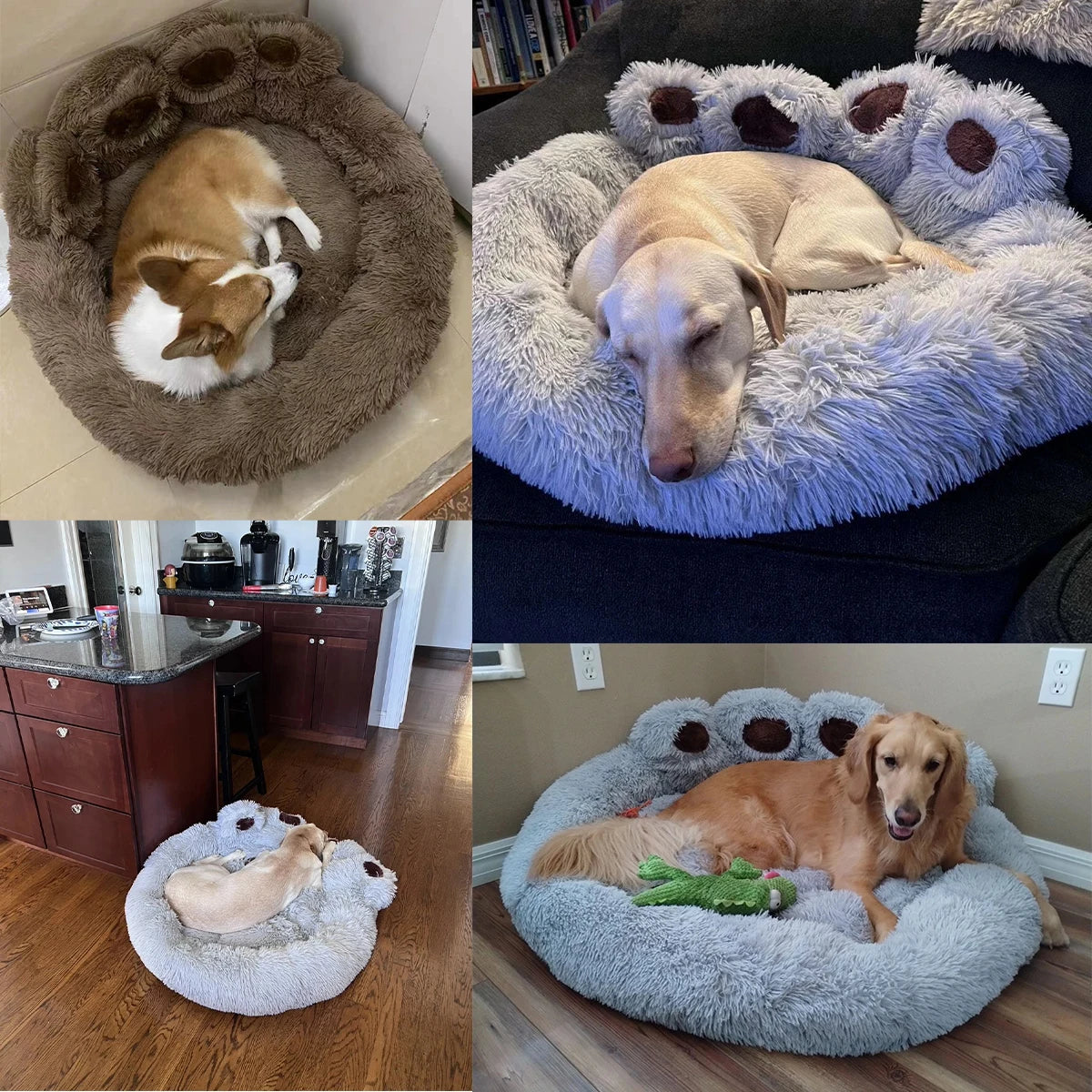 Fluffy Plush Kennel Large Dogs Beds