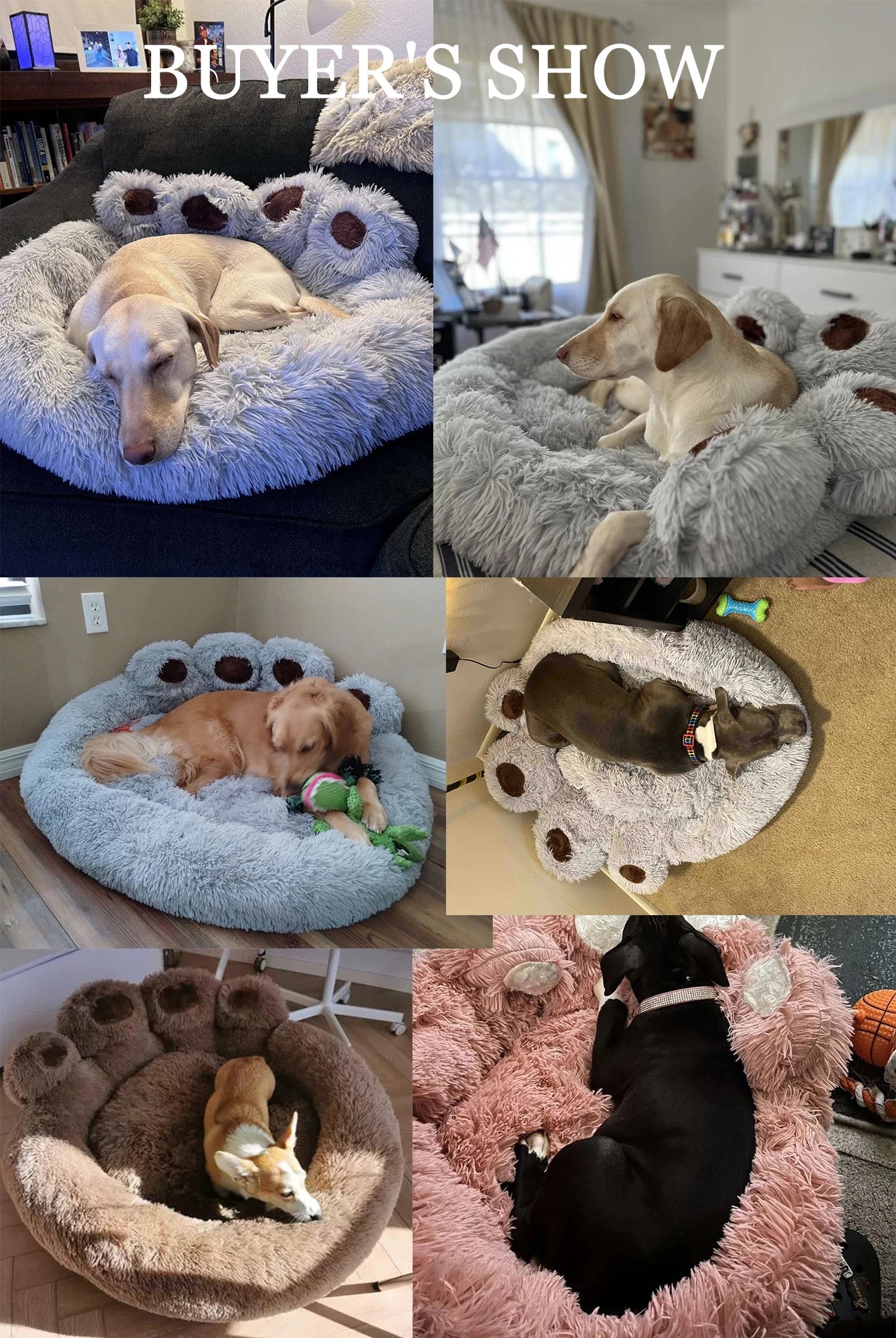 Fluffy Plush Kennel Large Dogs Beds