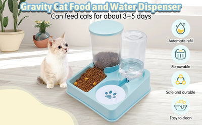 Automatic Cat Feeder Water Dispenser Set